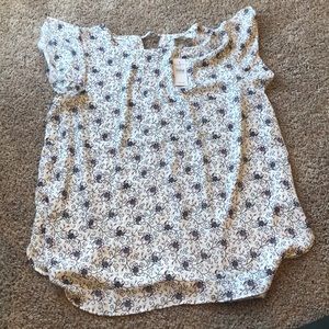 NWT loft flutter sleeve floral blouse